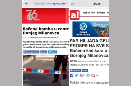 Nije eksplodirala bomba u gradu, lažnu vest plasirao Alo