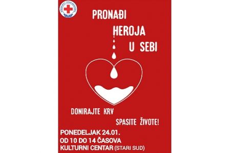 Akcija dobrovoljnog davanja krvi u ponedeljak, u nedostatku negativne krvne grupe