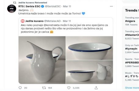 Konstrakta na Evroviziji sa rekvizitima iz Metalca