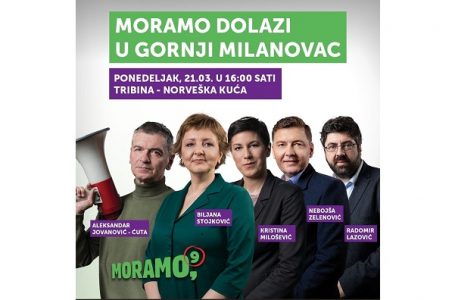 Tribina koalicije „Moramo“ sutra u G. Milanovcu i Čačku