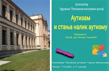 O autizmu i stanjima nalik autizmu RIC sutra ima javno predavanje u Gimnaziji