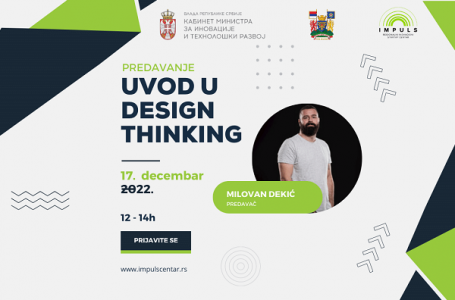 Impuls: Predavanje „Uvod u Design Thinking – Kako da stvarate proizvode i usluge koje ljudi žele“