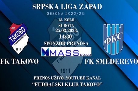 FK Takovo dočekuje Smederevo