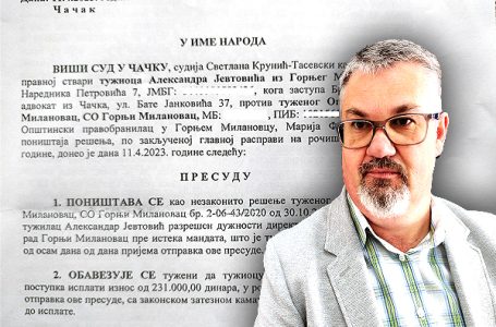 Doneta presuda – još jedna nezakonita smena Jevtovića