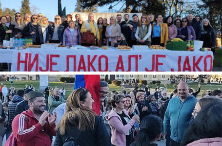 Štafetni marš prosvetnih radnika ka Čačku – dočekani u prolasku kroz Milanovac (+VIDEO)