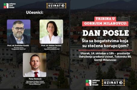 Večeras tribina u Gornjem Milanovcu: Dan posle