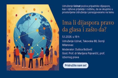 Uzinat organizuje razgovor „Ima li dijaspora pravo da glasa i zašto da?“
