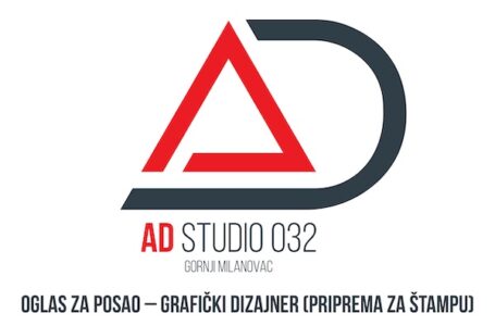 AD STUDIO 032 zapošljava grafičkog dizajnera za pripremu za štampu
