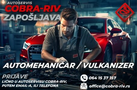 Autoservis Cobra-RIV d.o.o. zapošljava