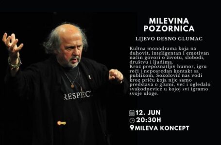 Zijah A. Sokolović stiže na Milevinu Pozornicu: „Lijevo desno glumac“ pod vedrim nebom