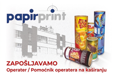 Papir Print: Otvoren konkurs za operatera i pomoćnika operatera na kaširanju