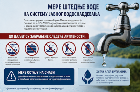 U Gornjem Milanovcu uvedene mere štednje vode: Zabranjeno zalivanje, punjenje bazena i neracionalna potrošnja