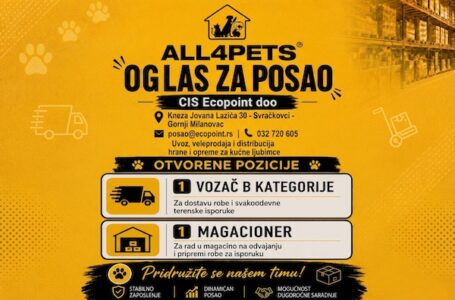 CIS Ecopoint raspisao oglas za posao: Traže vozača i magacionera